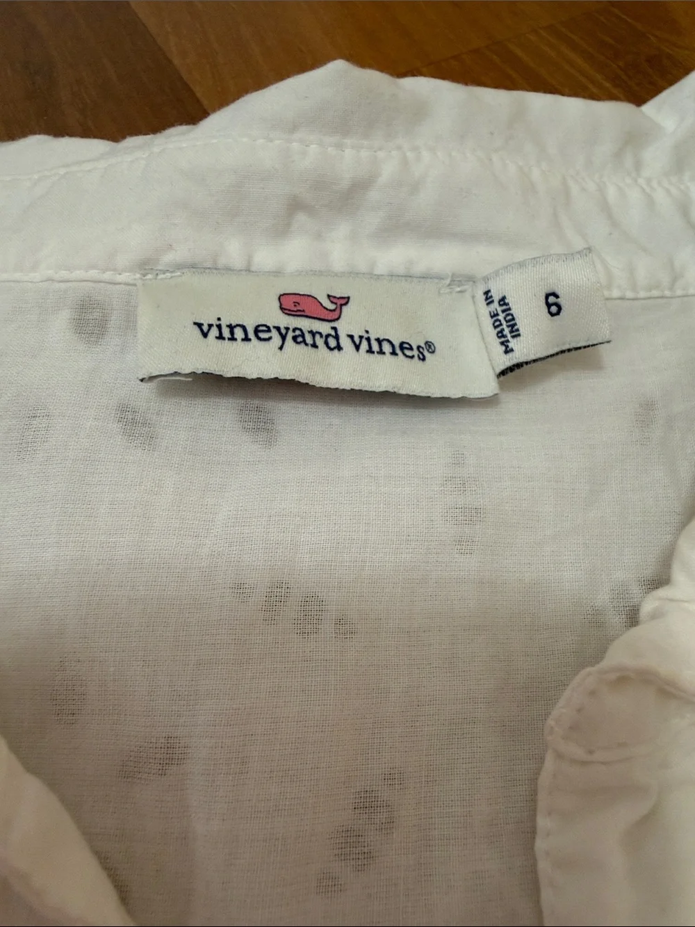 VINEYARD VINES MARGO WHITE EYELET CAP SLEEVE POLO DRESS WOMENS SZ 6